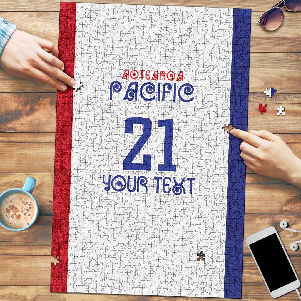 New Zealand Rugby Pacific Personalised Puzzle Maori Style Tribal Tapa Pattern - Polynesian Pride