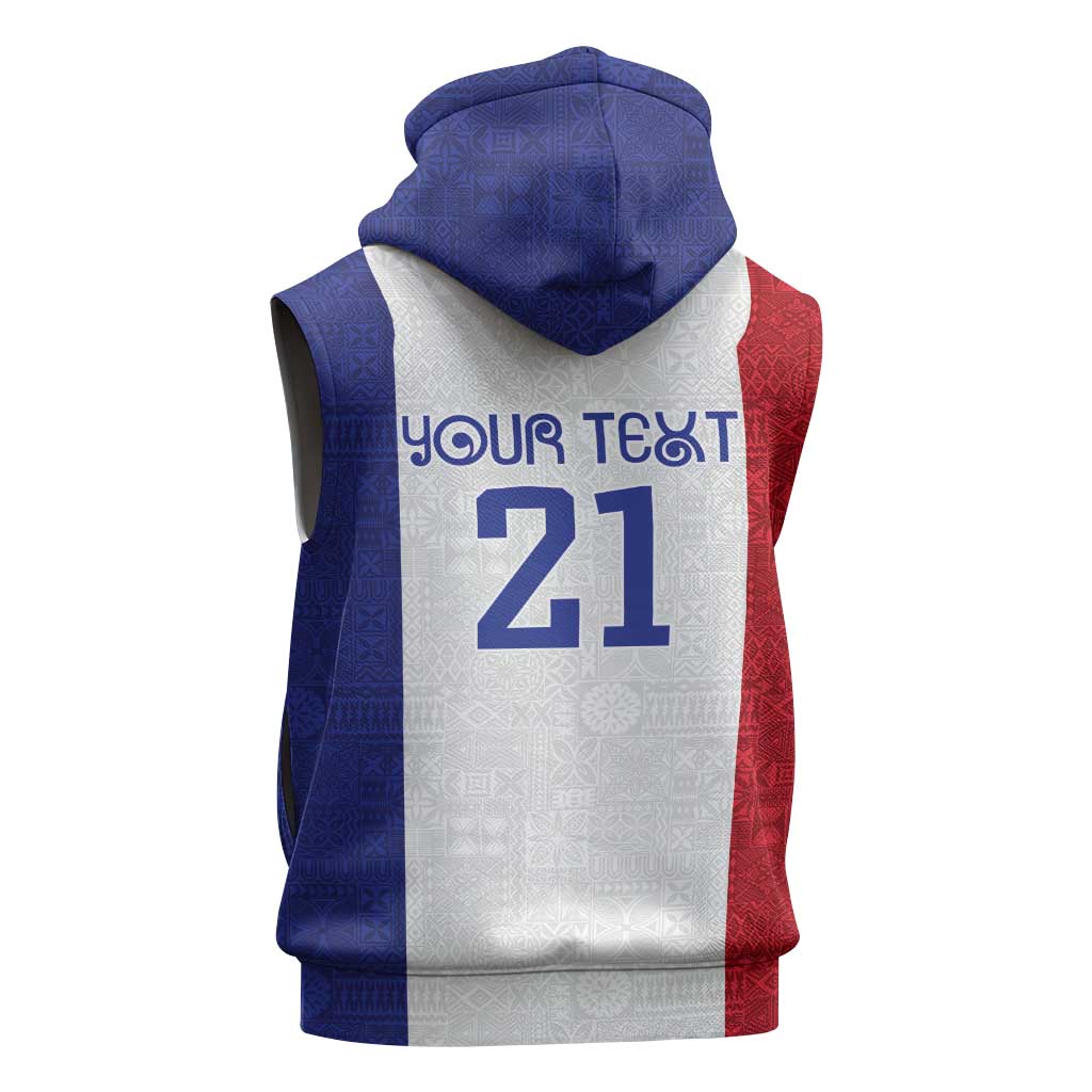 New Zealand Rugby Pacific Personalised Sleeveless Hoodie Maori Style Tribal Tapa Pattern - Polynesian Pride