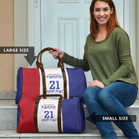 New Zealand Rugby Pacific Personalised Travel Bag Maori Style Tribal Tapa Pattern - Polynesian Pride