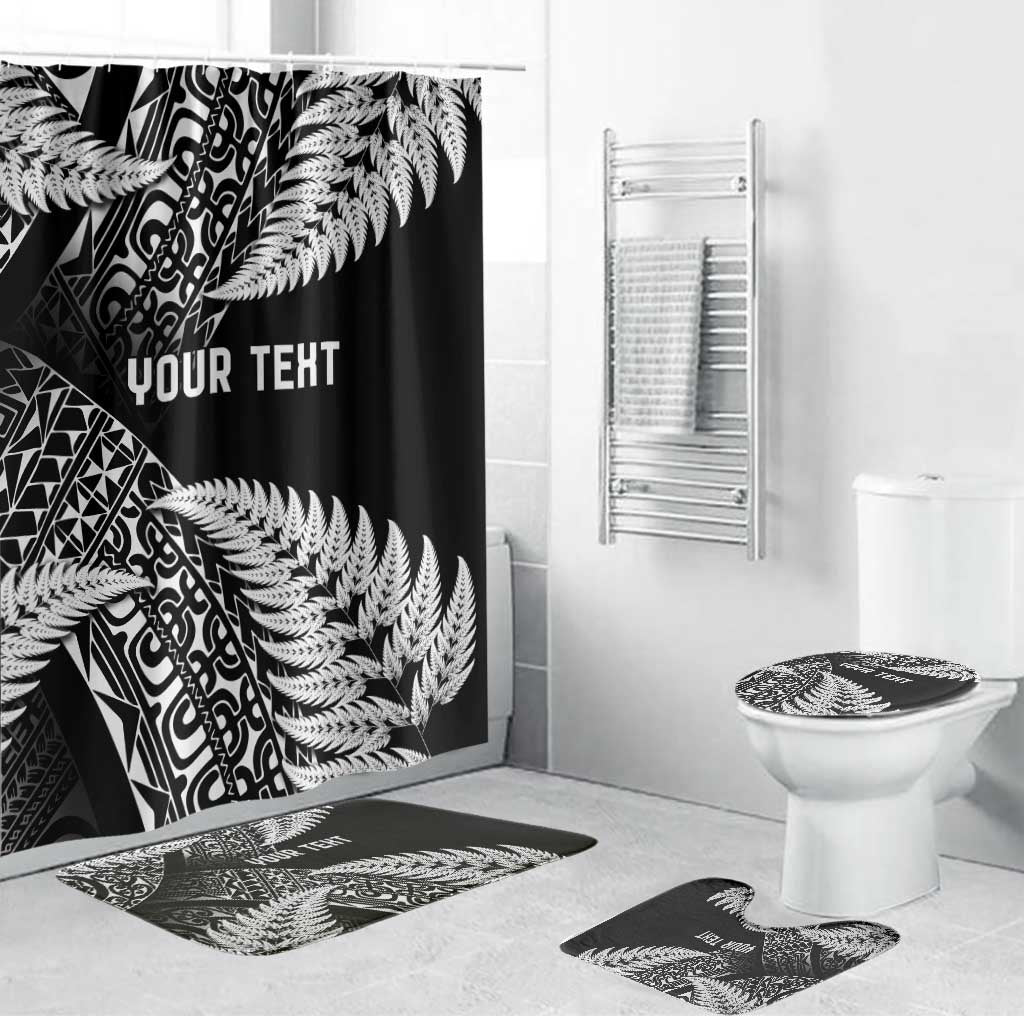 New Zealand Rugby Pacific Personalised Bathroom Set All Black Maori Pasifika Fern Pattern - Polynesian Pride
