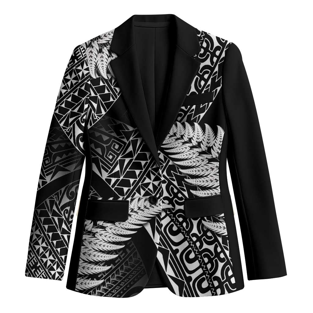 New Zealand Rugby Pacific Personalised Blazer All Black Maori Pasifika Fern Pattern - Polynesian Pride