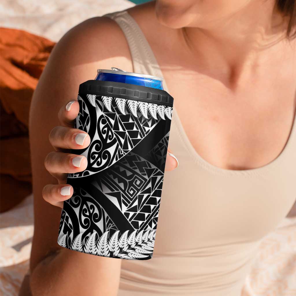 New Zealand Rugby Pacific Personalised 4 in 1 Can Cooler Tumbler All Black Maori Pasifika Fern Pattern
