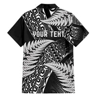 New Zealand Rugby Pacific Personalised Family Matching Off Shoulder Maxi Dress and Hawaiian Shirt All Black Maori Pasifika Fern Pattern LT9 - Polynesian Pride