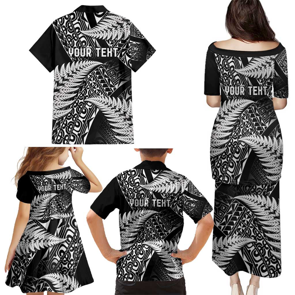 New Zealand Rugby Pacific Personalised Family Matching Puletasi and Hawaiian Shirt All Black Maori Pasifika Fern Pattern LT9 - Polynesian Pride