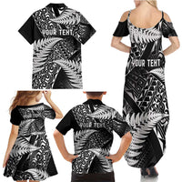 New Zealand Rugby Pacific Personalised Family Matching Summer Maxi Dress and Hawaiian Shirt All Black Maori Pasifika Fern Pattern LT9 - Polynesian Pride