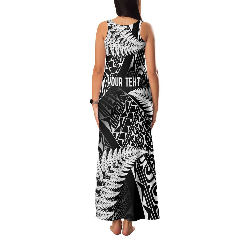New Zealand Rugby Pacific Personalised Family Matching Tank Maxi Dress and Hawaiian Shirt All Black Maori Pasifika Fern Pattern LT9 - Polynesian Pride