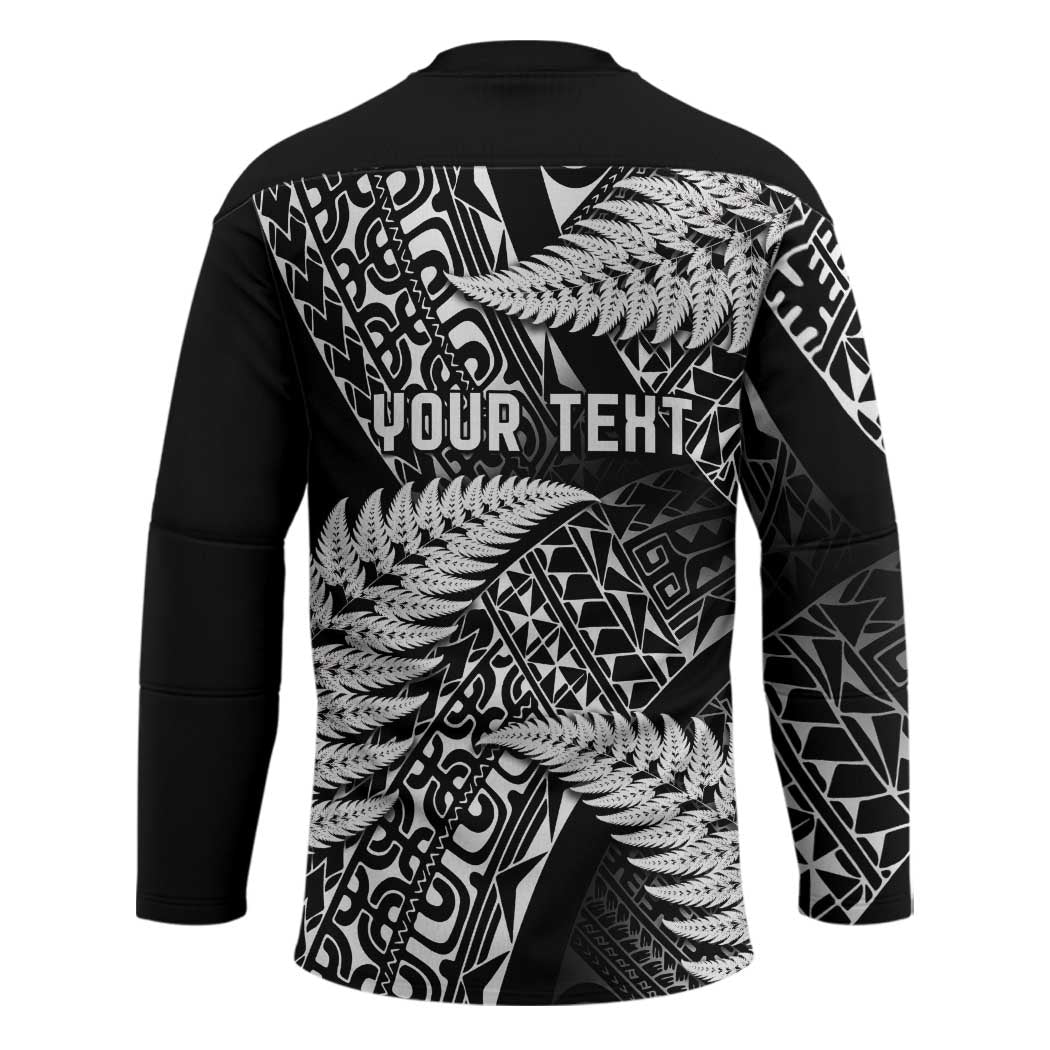 New Zealand Rugby Pacific Personalised Hockey Jersey All Black Maori Pasifika Fern Pattern - Polynesian Pride