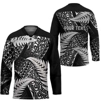 New Zealand Rugby Pacific Personalised Hockey Jersey All Black Maori Pasifika Fern Pattern - Polynesian Pride