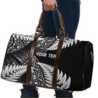 New Zealand Rugby Pacific Personalised Travel Bag All Black Maori Pasifika Fern Pattern - Polynesian Pride