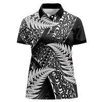New Zealand Rugby Pacific Personalised Women Polo Shirt All Black Maori Pasifika Fern Pattern