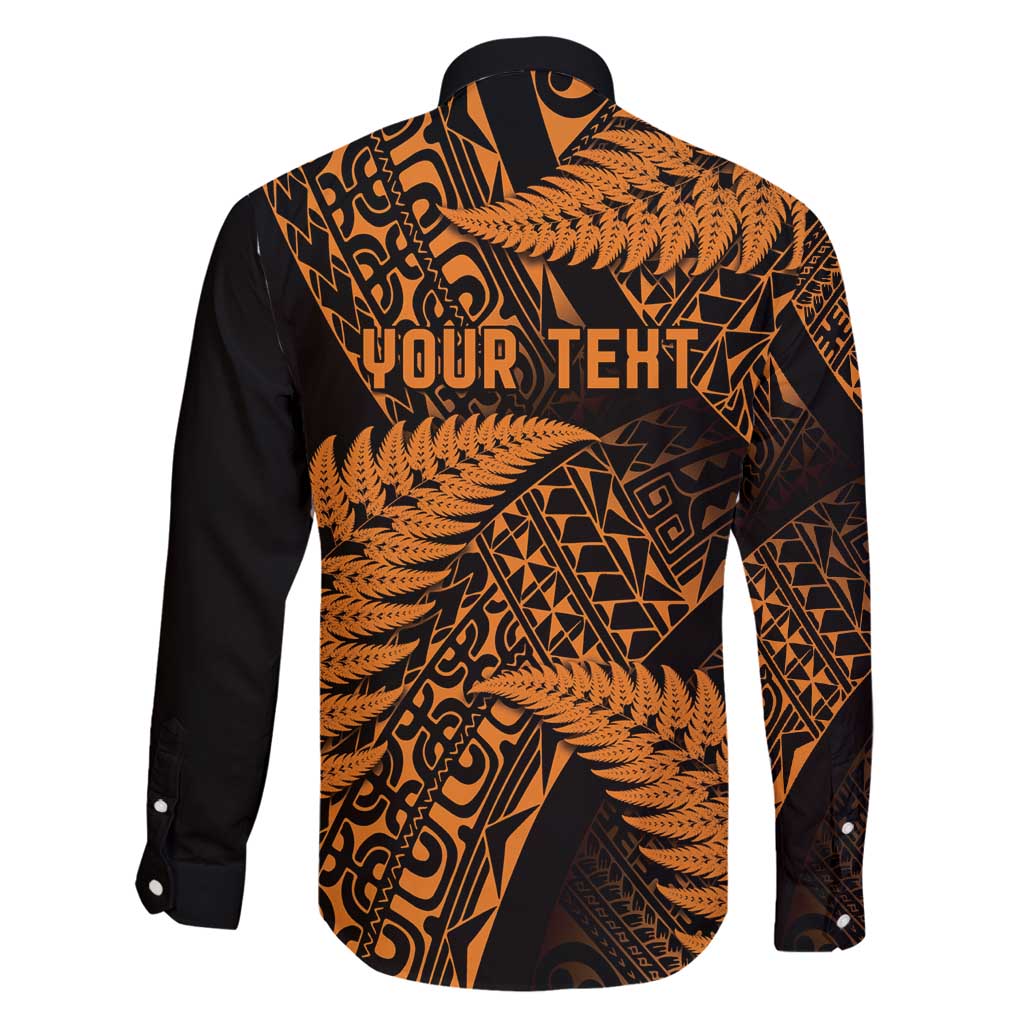 New Zealand Rugby Pacific Personalised Family Matching Off Shoulder Maxi Dress and Hawaiian Shirt All Gold Maori Pasifika Fern Pattern LT9 - Polynesian Pride