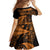 New Zealand Rugby Pacific Personalised Family Matching Short Sleeve Bodycon Dress and Hawaiian Shirt All Gold Maori Pasifika Fern Pattern
