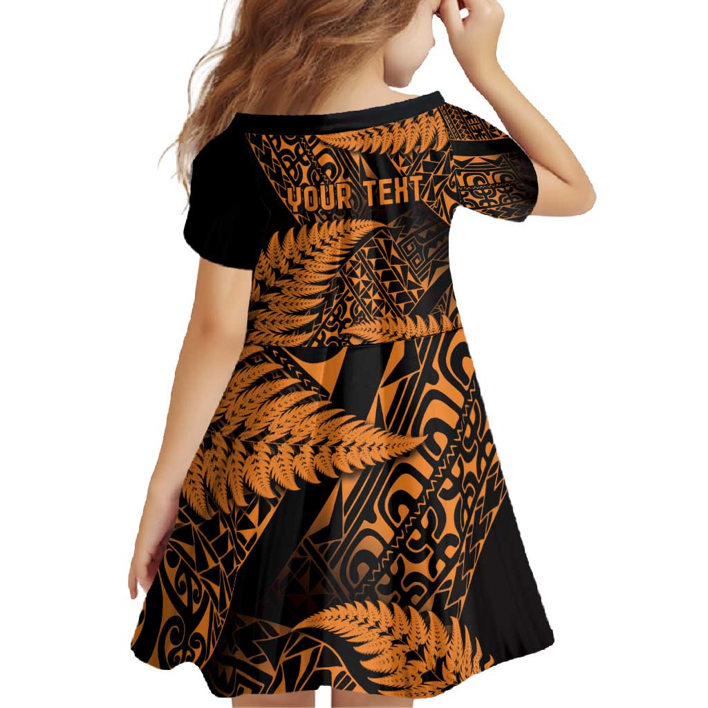 New Zealand Rugby Pacific Personalised Family Matching Summer Maxi Dress and Hawaiian Shirt All Gold Maori Pasifika Fern Pattern LT9 - Polynesian Pride