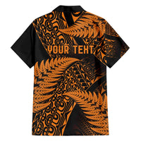 New Zealand Rugby Pacific Personalised Family Matching Tank Maxi Dress and Hawaiian Shirt All Gold Maori Pasifika Fern Pattern LT9 - Polynesian Pride
