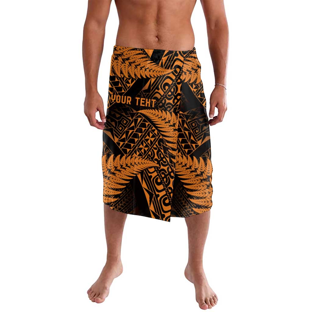 New Zealand Rugby Pacific Personalised Lavalava All Gold Maori Pasifika Fern Pattern