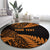New Zealand Rugby Pacific Personalised Round Carpet All Gold Maori Pasifika Fern Pattern