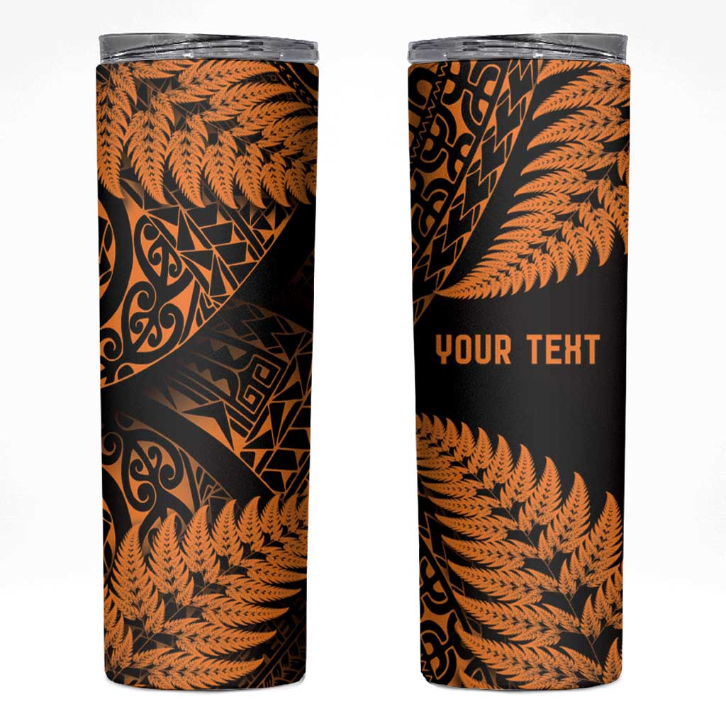 New Zealand Rugby Pacific Personalised Skinny Tumbler All Gold Maori Pasifika Fern Pattern LT9 Gold - Polynesian Pride