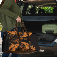 New Zealand Rugby Pacific Personalised Travel Bag All Gold Maori Pasifika Fern Pattern - Polynesian Pride