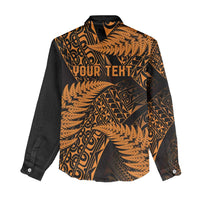 New Zealand Rugby Pacific Personalised Women Casual Shirt All Gold Maori Pasifika Fern Pattern LT9 - Polynesian Pride