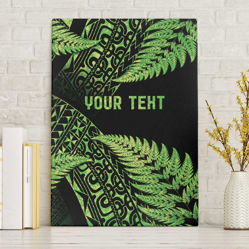 New Zealand Rugby Pacific Personalised Canvas Wall Art All Lime Maori Pasifika Fern Pattern LT9 Without Frame Lime - Polynesian Pride
