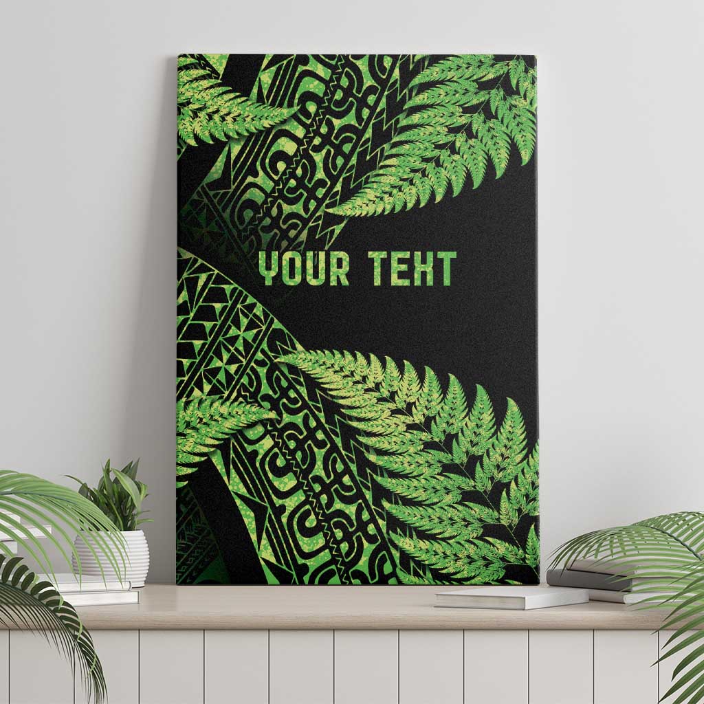 New Zealand Rugby Pacific Personalised Canvas Wall Art All Lime Maori Pasifika Fern Pattern LT9 - Polynesian Pride