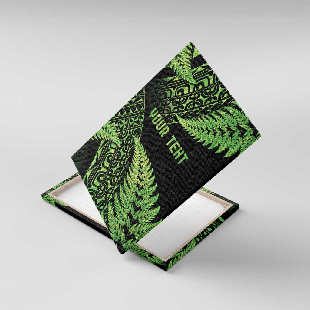 New Zealand Rugby Pacific Personalised Canvas Wall Art All Lime Maori Pasifika Fern Pattern LT9 With Frame Lime - Polynesian Pride