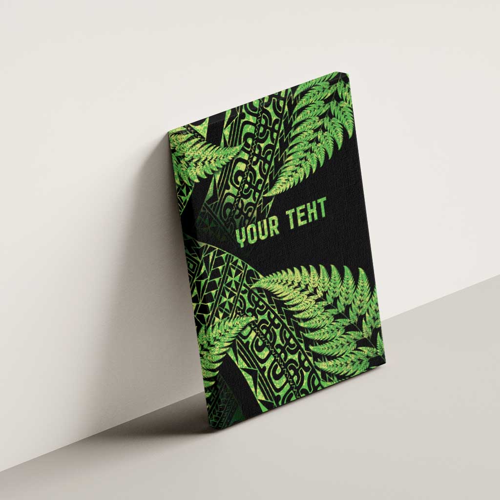 New Zealand Rugby Pacific Personalised Canvas Wall Art All Lime Maori Pasifika Fern Pattern LT9 - Polynesian Pride