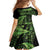 New Zealand Rugby Pacific Personalised Family Matching Long Sleeve Bodycon Dress and Hawaiian Shirt All Lime Maori Pasifika Fern Pattern