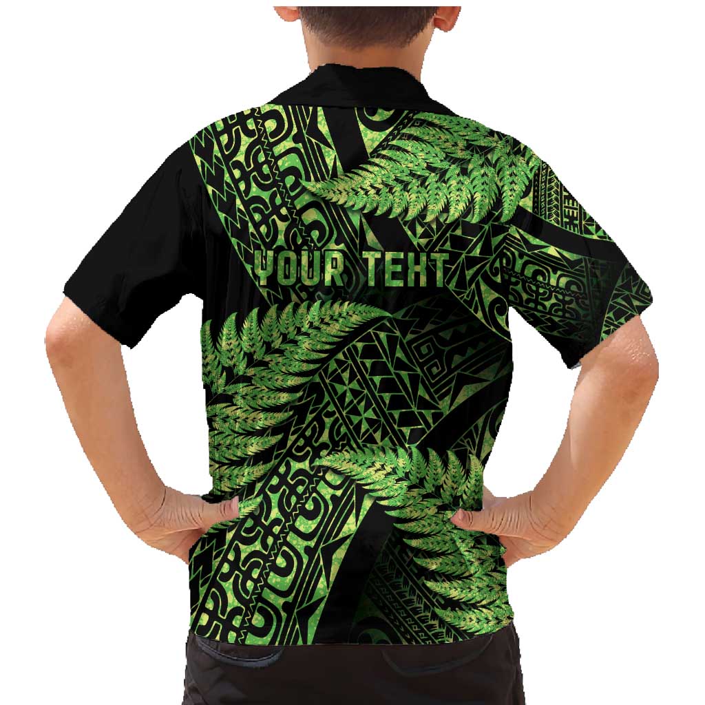 New Zealand Rugby Pacific Personalised Family Matching Mermaid Dress and Hawaiian Shirt All Lime Maori Pasifika Fern Pattern LT9 - Polynesian Pride