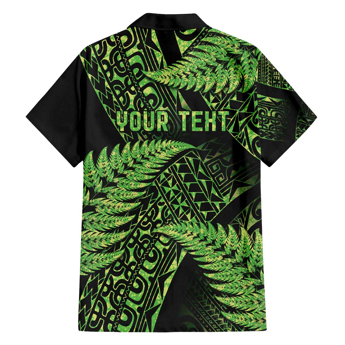 New Zealand Rugby Pacific Personalised Family Matching Off The Shoulder Long Sleeve Dress and Hawaiian Shirt All Lime Maori Pasifika Fern Pattern LT9 - Polynesian Pride