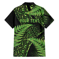 New Zealand Rugby Pacific Personalised Family Matching Off The Shoulder Long Sleeve Dress and Hawaiian Shirt All Lime Maori Pasifika Fern Pattern LT9 - Polynesian Pride