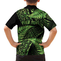 New Zealand Rugby Pacific Personalised Family Matching Off Shoulder Maxi Dress and Hawaiian Shirt All Lime Maori Pasifika Fern Pattern LT9 - Polynesian Pride