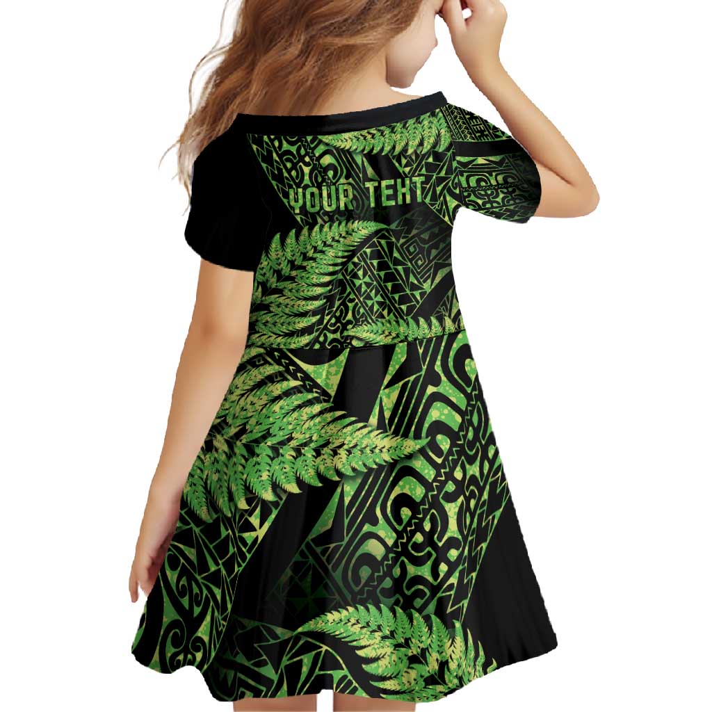 New Zealand Rugby Pacific Personalised Family Matching Tank Maxi Dress and Hawaiian Shirt All Lime Maori Pasifika Fern Pattern LT9 - Polynesian Pride