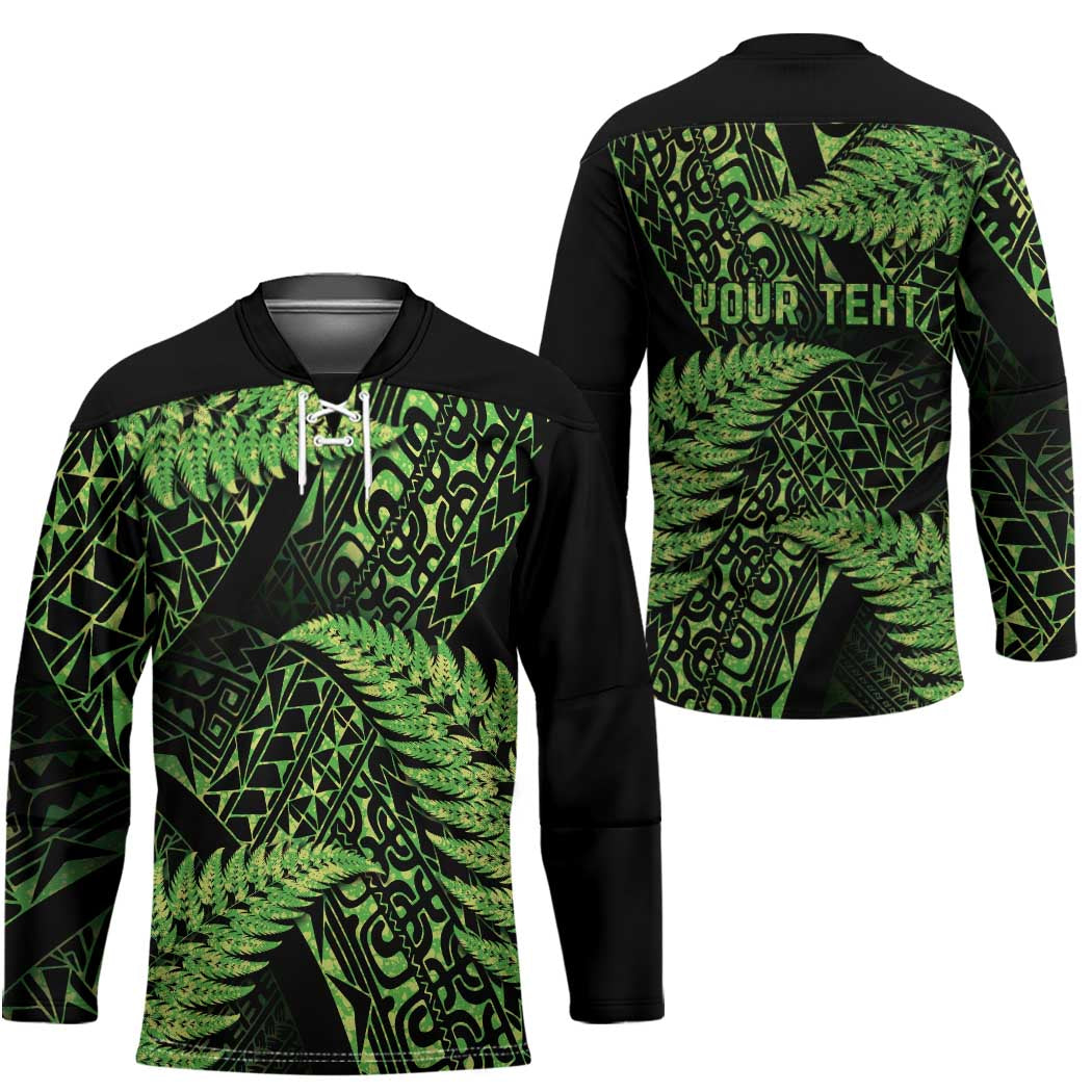 New Zealand Rugby Pacific Personalised Hockey Jersey All Lime Maori Pasifika Fern Pattern - Polynesian Pride