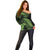 New Zealand Rugby Pacific Personalised Off Shoulder Sweater All Lime Maori Pasifika Fern Pattern