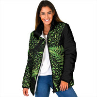 New Zealand Rugby Pacific Personalised Padded Jacket All Lime Maori Pasifika Fern Pattern - Polynesian Pride