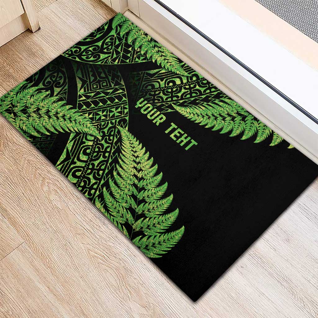 New Zealand Rugby Pacific Personalised Rubber Doormat All Lime Maori Pasifika Fern Pattern LT9 - Polynesian Pride