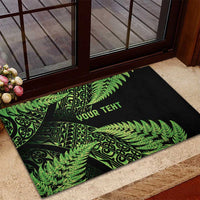 New Zealand Rugby Pacific Personalised Rubber Doormat All Lime Maori Pasifika Fern Pattern LT9 - Polynesian Pride