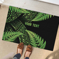 New Zealand Rugby Pacific Personalised Rubber Doormat All Lime Maori Pasifika Fern Pattern LT9 - Polynesian Pride