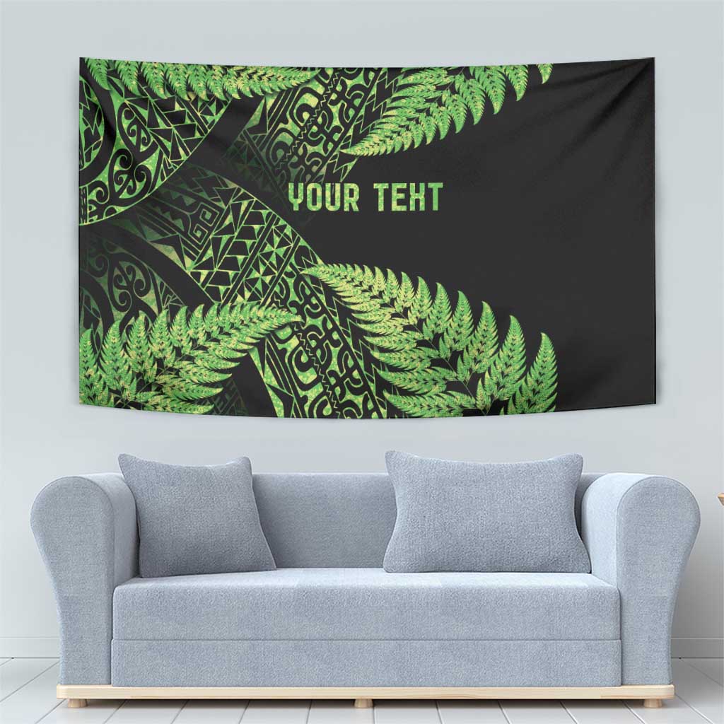 New Zealand Rugby Pacific Personalised Tapestry All Lime Maori Pasifika Fern Pattern LT9 - Polynesian Pride