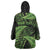 New Zealand Rugby Pacific Personalised Wearable Blanket Hoodie All Lime Maori Pasifika Fern Pattern