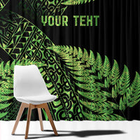 New Zealand Rugby Pacific Personalised Window Curtain All Lime Maori Pasifika Fern Pattern LT9 - Polynesian Pride