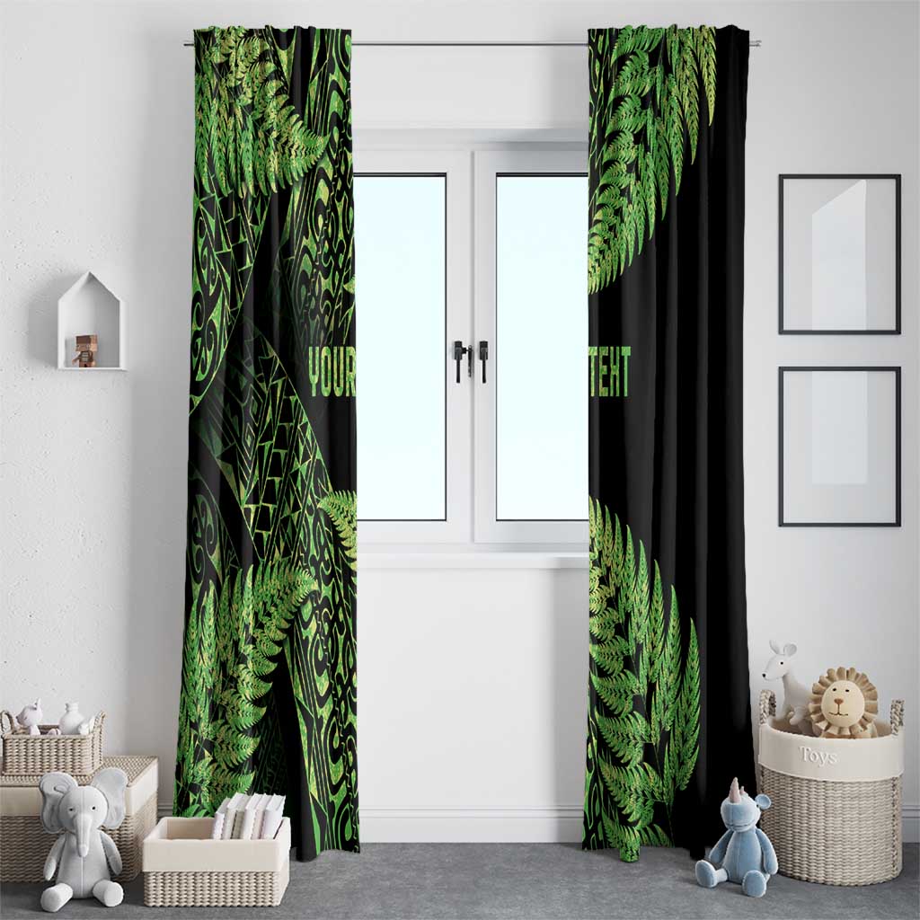 New Zealand Rugby Pacific Personalised Window Curtain All Lime Maori Pasifika Fern Pattern LT9 - Polynesian Pride