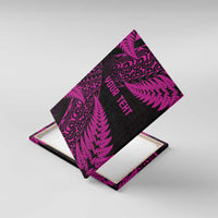 New Zealand Rugby Pacific Personalised Canvas Wall Art All Pink Maori Pasifika Fern Pattern LT9 With Frame Pink - Polynesian Pride