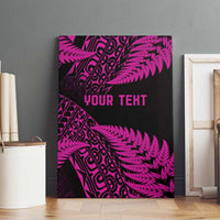 New Zealand Rugby Pacific Personalised Canvas Wall Art All Pink Maori Pasifika Fern Pattern LT9 - Polynesian Pride