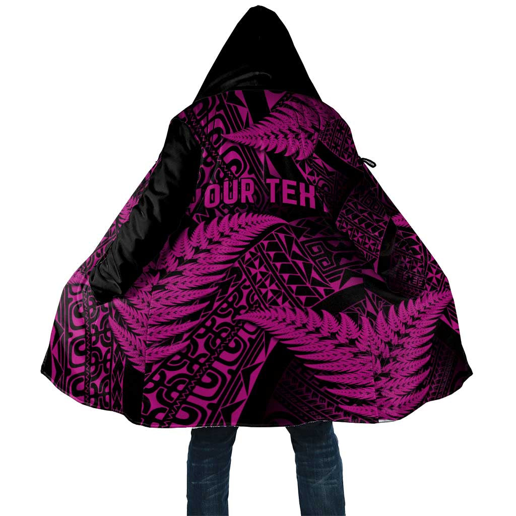 New Zealand Rugby Pacific Personalised Cloak All Pink Maori Pasifika Fern Pattern - Polynesian Pride