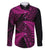New Zealand Rugby Pacific Personalised Family Matching Long Sleeve Bodycon Dress and Hawaiian Shirt All Pink Maori Pasifika Fern Pattern