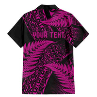New Zealand Rugby Pacific Personalised Family Matching Mermaid Dress and Hawaiian Shirt All Pink Maori Pasifika Fern Pattern LT9 - Polynesian Pride