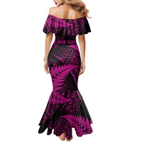 New Zealand Rugby Pacific Personalised Mermaid Dress All Pink Maori Pasifika Fern Pattern