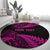 New Zealand Rugby Pacific Personalised Round Carpet All Pink Maori Pasifika Fern Pattern